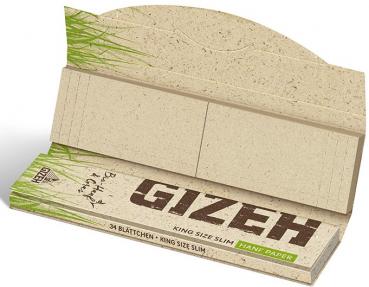 Gizeh BIO Hanf + Gras King Size Slim 24 Hefte je 34 Blatt + Tips